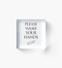 Wash Your Hands Sign Acrylic Block