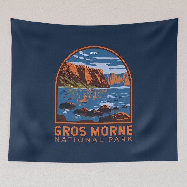 Aperçu de l'œuvre Emblème vintage du parc national du Gros-Morne Canada créée et vendue par KrisSidDesigns.