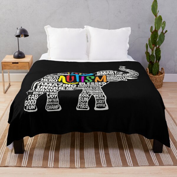 Item preview, Autism Awareness Elephant Motivation Word Cloud designed and sold by Wishinglob.