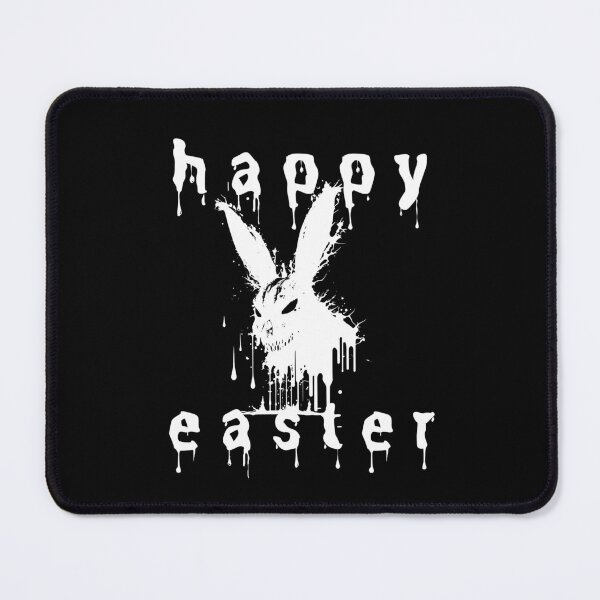 Item preview, Black And White Goth Happy Easter Creepy Bunny designed and sold by GrumpyFella.