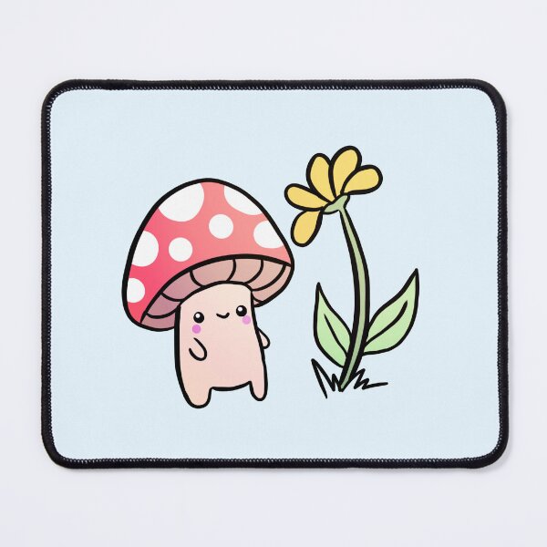 Item preview, Cute mushrooms with a yellow flower designed and sold by Yarafantasyart.