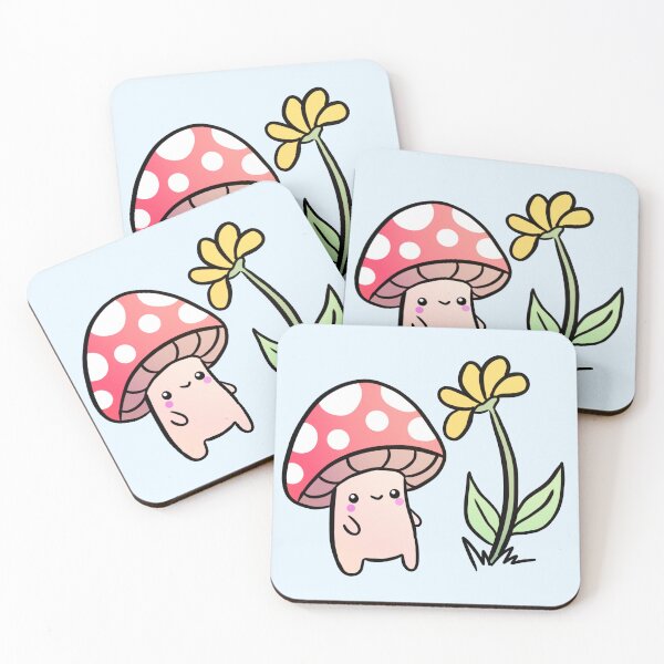 Item preview, Cute mushrooms with a yellow flower  designed and sold by Yarafantasyart.