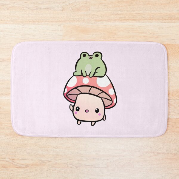Item preview, Cute mushrooms with a frog friend designed and sold by Yarafantasyart.