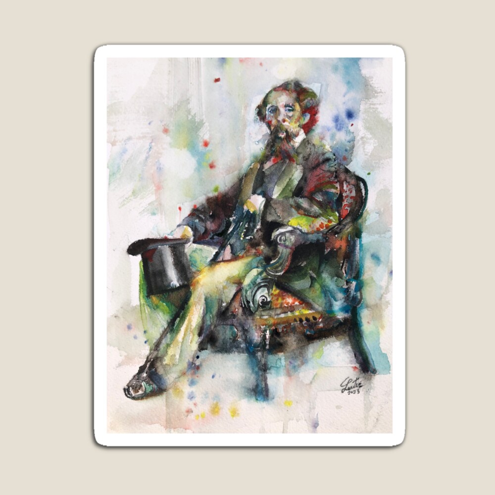CHARLES DICKENS - watercolor portrait .8