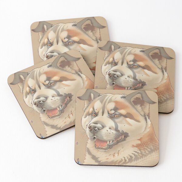 Item preview, Hokusai Akita Japanese Style Dog Portait designed and sold by Pumpkin-Prints.
