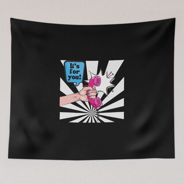 Item preview, Retro Pop Art Phonecall - "It's For You!" - Dark designed and sold by TotesUnique.