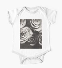 Medium format analog black and white photo of white rose flowers One Piece - Short Sleeve