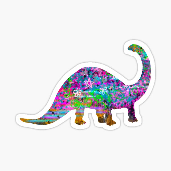 Abstract Brachiosaurus Dinosaur Painting Sticker