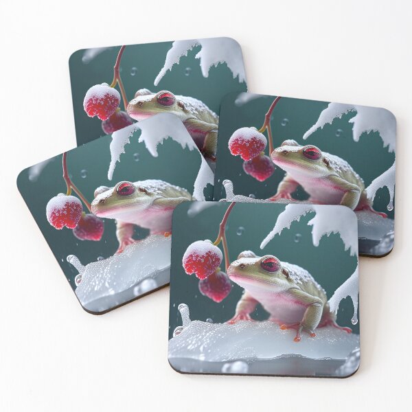 Item preview, Frog and berry in the snow designed and sold by ANVivid.