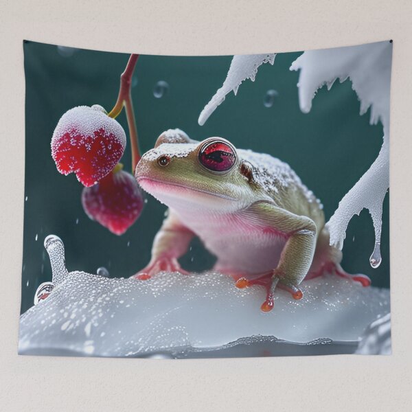 Item preview, Frog and berry in the snow designed and sold by ANVivid.