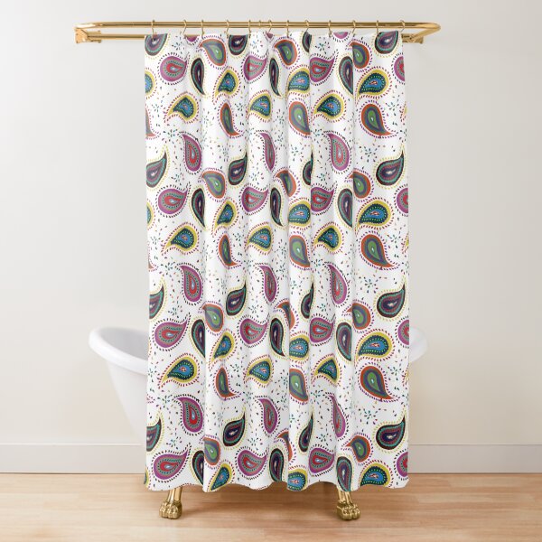 Xantha's Colorful Paisley Pattern Shower Curtain