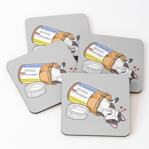 Item preview, Tuxedo cow kitty antidepressant love medicine designed and sold by Claudia McQuilkin.