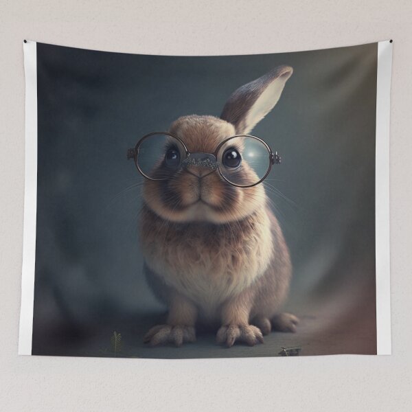 Item preview, Pretty Cute Rabbit With Glasses designed and sold by WixWorks.