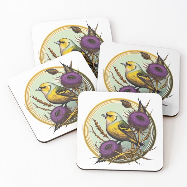 Item preview, American Goldfinch on a Milk Thistle at Dawn designed and sold by Vector-nook.