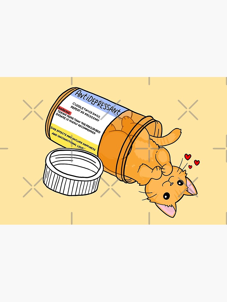 Thumbnail 4 of 4, Zipper Pouch, Orange kitty antidepressant love medicine designed and sold by sivelobanova.