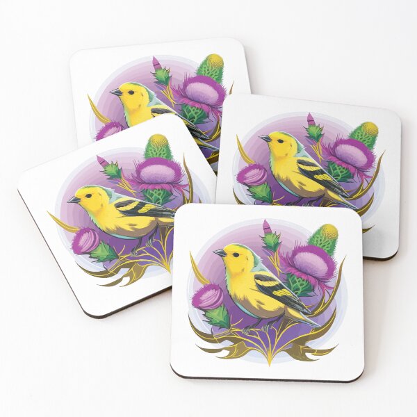 Item preview, Thistle the Season for an American Goldfinch designed and sold by Vector-nook.