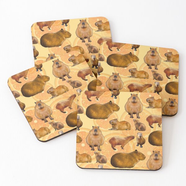 Item preview, Capybara & Oranges (midsize) designed and sold by gildedfinches.
