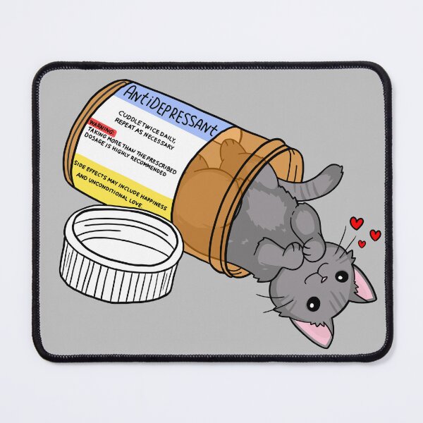 Item preview, Grey kitty antidepressant love medicine designed and sold by Sadhbh rua.
