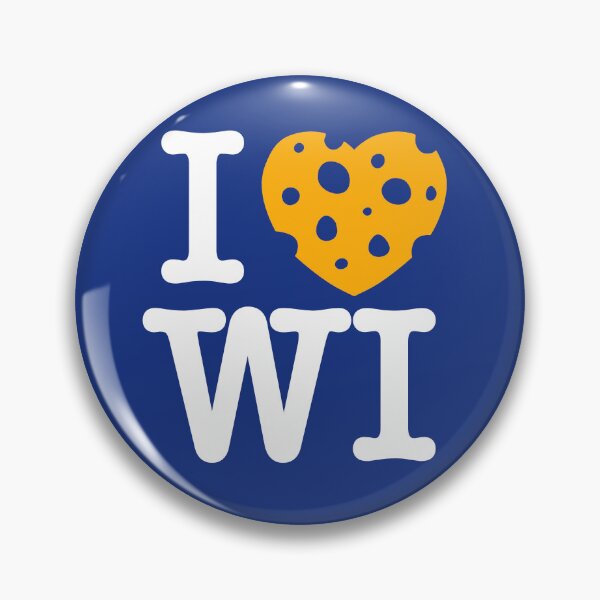 Item preview, I Love Wisconsin - I heart WI with Cheese - On Milwaukee Blue Background designed and sold by abowersock.