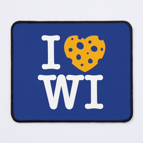 Item preview, I Love Wisconsin - I heart WI with Cheese - On Milwaukee Blue Background designed and sold by abowersock.