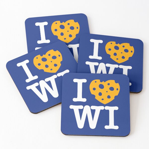 Item preview, I Love Wisconsin - I heart WI with Cheese - On Milwaukee Blue Background designed and sold by abowersock.