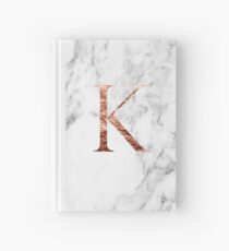 Monogram rose marble K Hardcover Journal