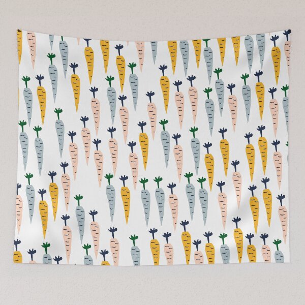 Item preview, Cute Carrot Pattern in Blue, Pink and Orange designed and sold by kapotka.
