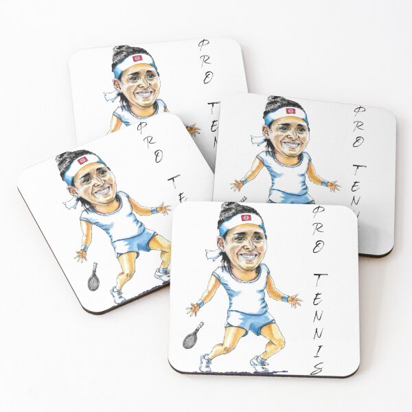 Item preview, Ons Jabeur tennis player caricature designed and sold by dizzycatbiz.