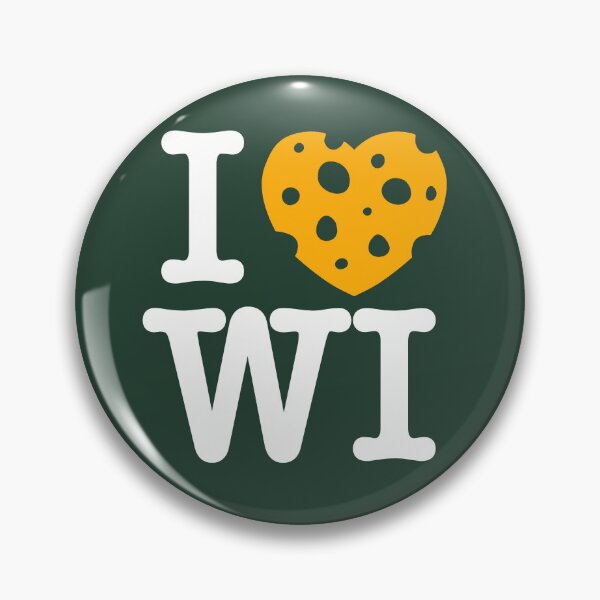 Item preview, I Love Wisconsin - I heart WI with Cheese - On Green Bay and Gold Background designed and sold by abowersock.