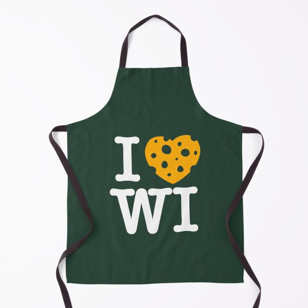 Item preview, I Love Wisconsin - I heart WI with Cheese - On Green Bay and Gold Background designed and sold by abowersock.
