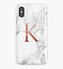 Monogram rose marble K iPhone Case