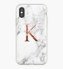 Monogram rose marble K iPhone Case