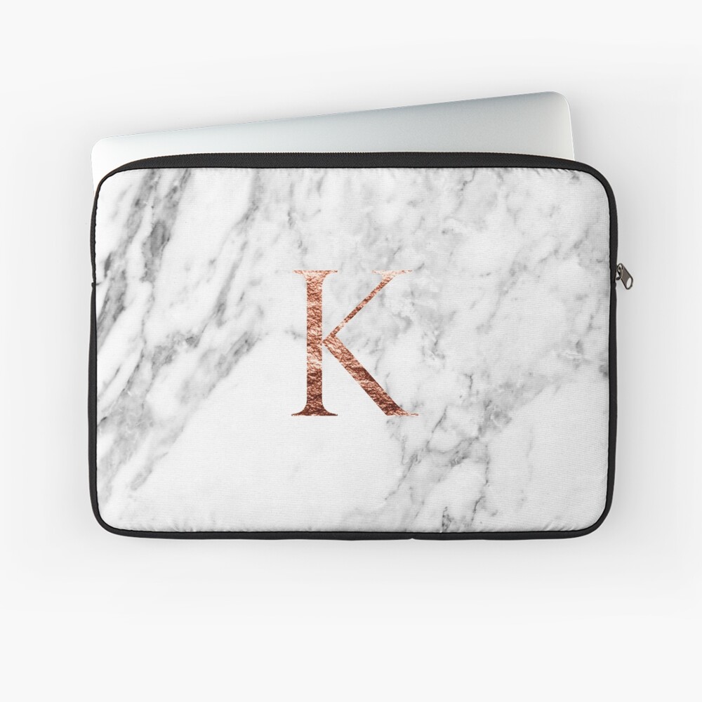Monogram rose marble K Laptop Sleeve