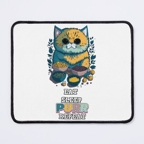 Item preview, Add Some Humor to Your Cat-Loving Lifestyle with 'Eat Sleep Purr Repeat' Cat Art designed and sold by Digitlartmaster.