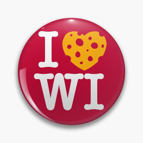 Item preview, I Love Wisconsin - I heart WI with Cheese - On Madison Red Background designed and sold by abowersock.