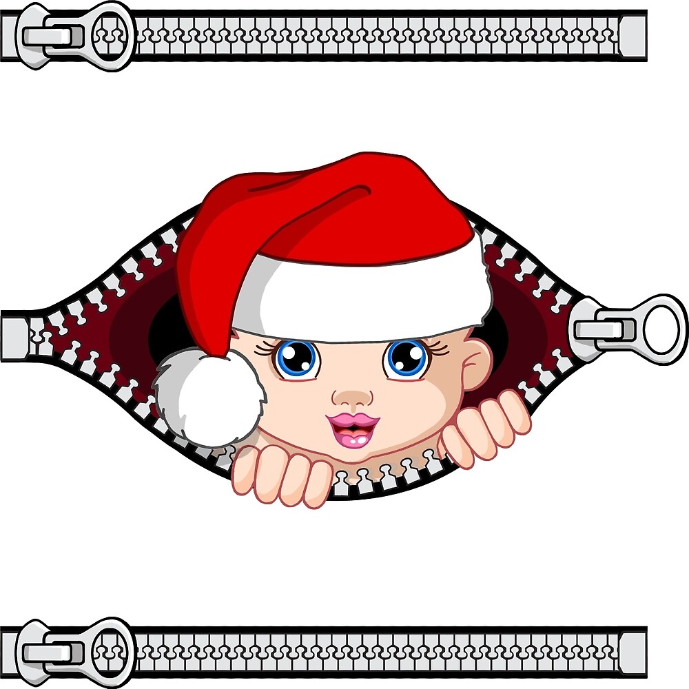 Download "peek a boo santa baby" by ncartoon | Redbubble