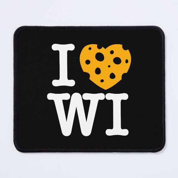 Item preview, I Love Wisconsin - I heart WI with Cheese - On dark background designed and sold by abowersock.