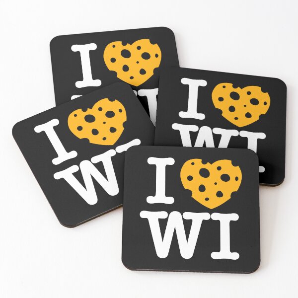 Item preview, I Love Wisconsin - I heart WI with Cheese - On dark background designed and sold by abowersock.
