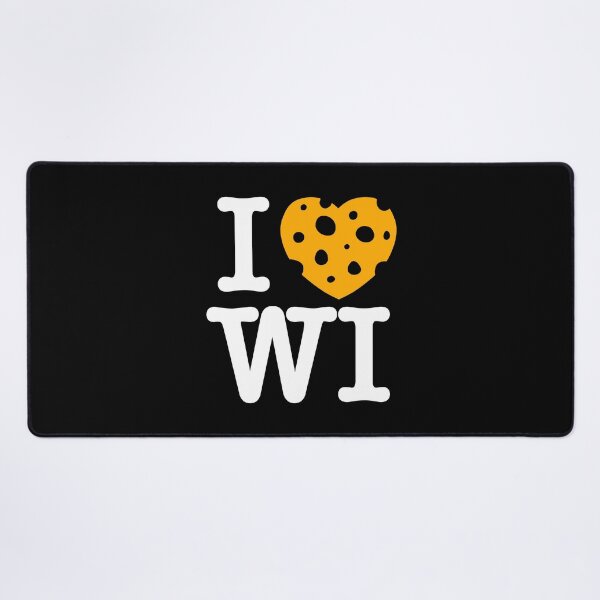 Item preview, I Love Wisconsin - I heart WI with Cheese - On dark background designed and sold by abowersock.