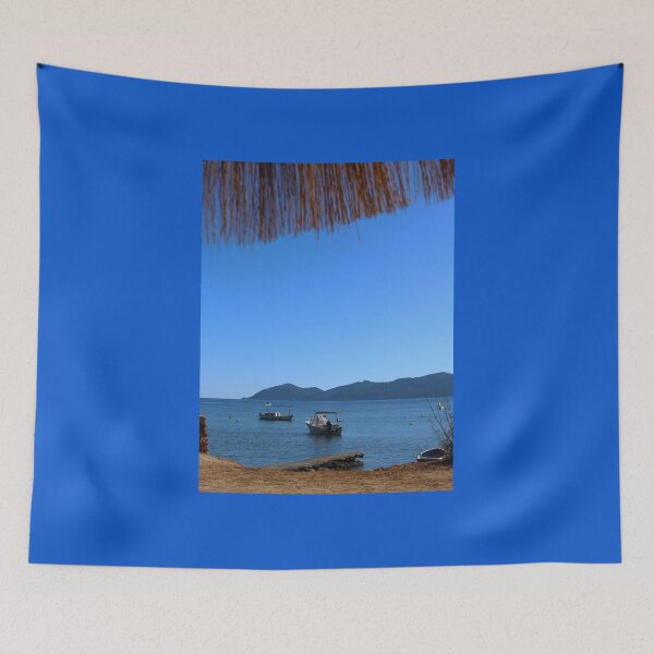 Item preview, Ibiza blue water coast med boats relax designed and sold by eddiebarronshop.