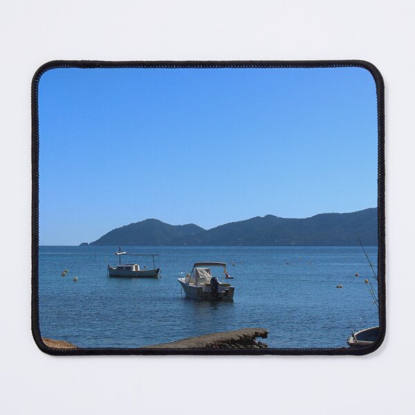 Item preview, Ibiza blue water coast med boats relax designed and sold by eddiebarronshop.