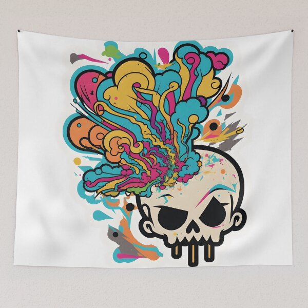 Item preview, Skull Mindblowing Sticker designed and sold by lkzart.