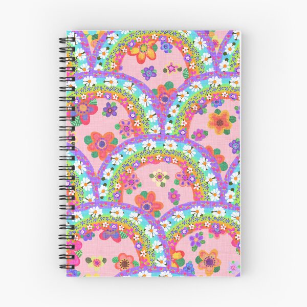 Item preview, Flower Rainbows on Coral Background Color designed and sold by CheriesArt.