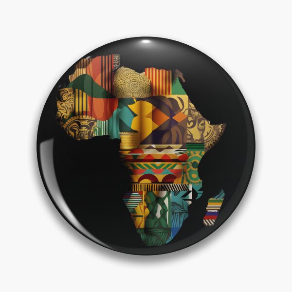 Item preview, Africa Map Kente Cloth Style - African designed and sold by StreetShirts1.