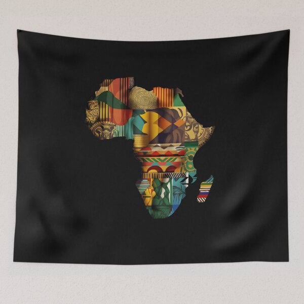 Item preview, Africa Map Kente Cloth Style - African designed and sold by StreetShirts1.