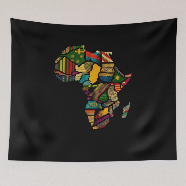 Item preview, Africa Map Kente Cloth Style - African designed and sold by StreetShirts1.