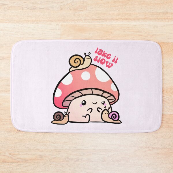 Item preview, Take it slow cute chubby little mushroom with snails friends  designed and sold by Yarafantasyart.