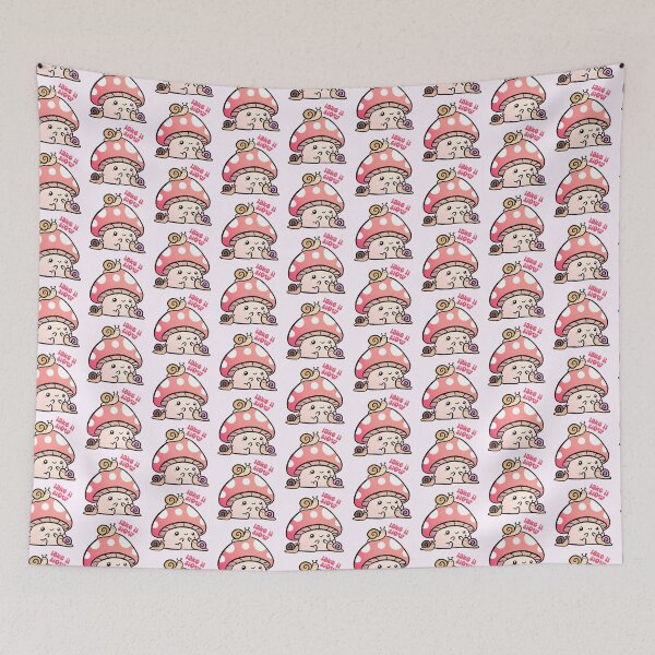 Item preview, Take it slow cute chubby little mushroom with snails friends  designed and sold by Yarafantasyart.