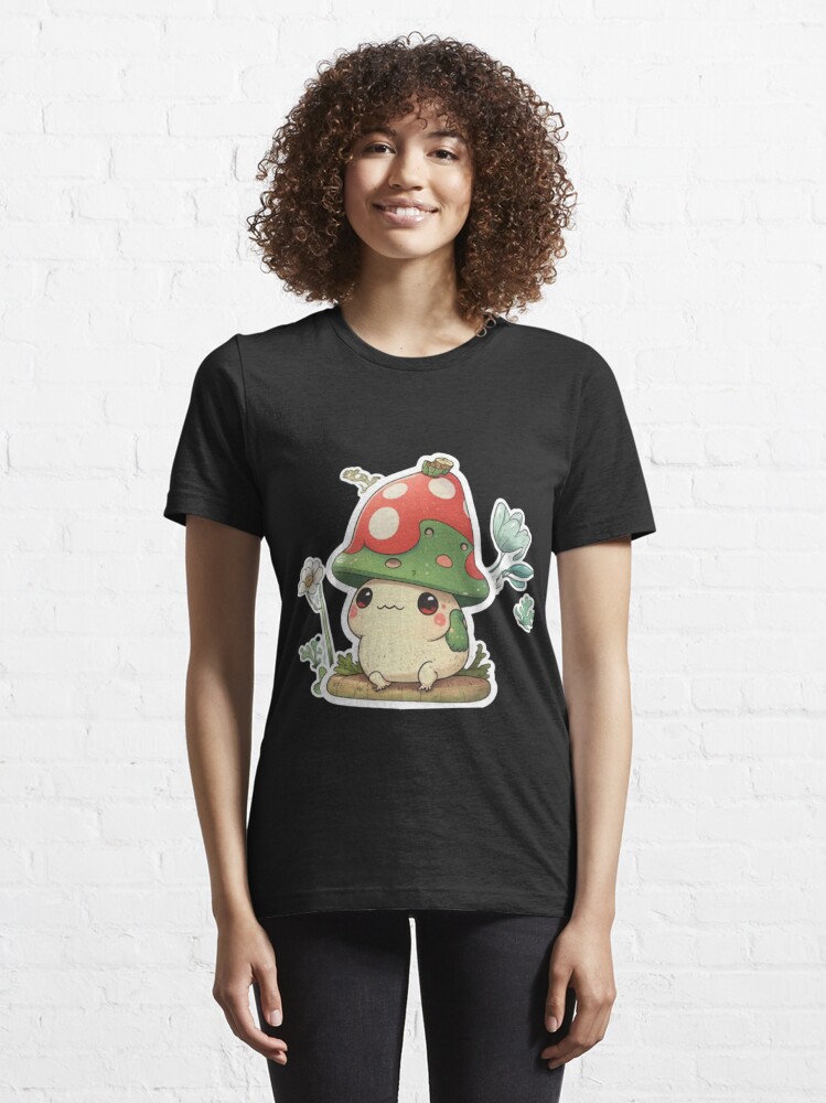 Discover cute frog with mushroom hat | Essential T-Shirt 