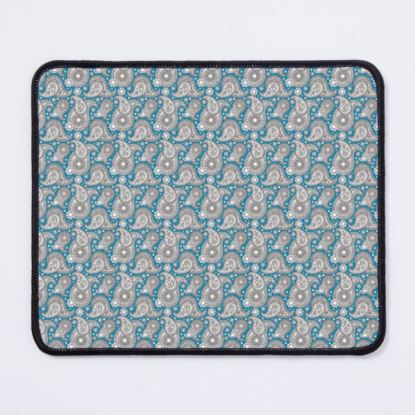 Item preview, Black And White and Blue Paisley Pattern designed and sold by tchmox.